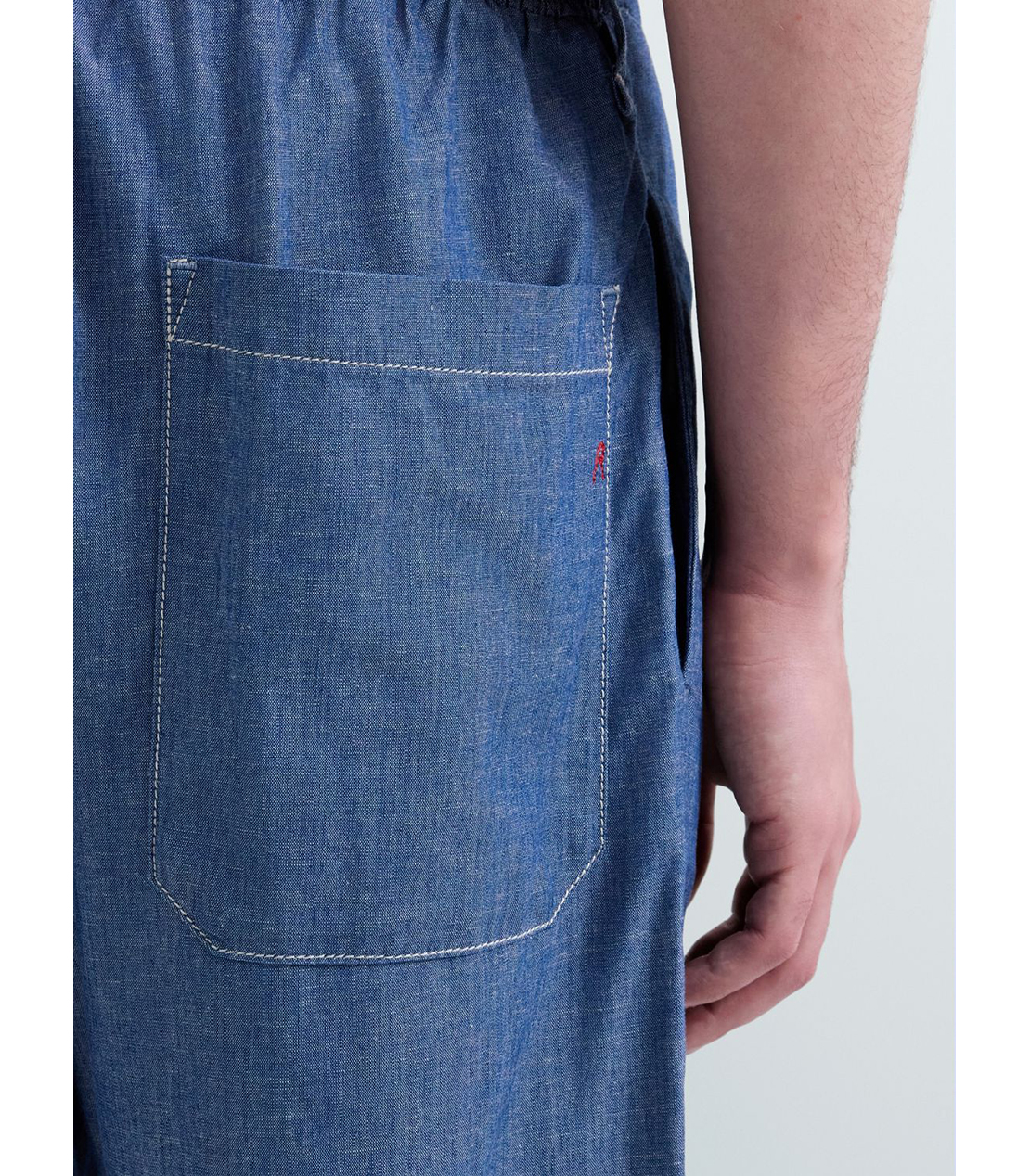 シャンブレーテーパードフィットパンツ（セットアップ） 詳細画像 ブルー 7